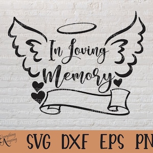 In liebevoller Erinnerung svg, Rest in Peace svg, In Erinnerung an svg, Himmel svg, christliche svg, Erinnerung, Kardinal svg, Tod, svg, png, eps, dxf