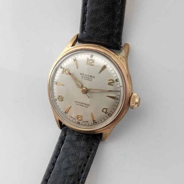 Vintage RENOMA AUTOMATIC SWISS Made Watch, 17 Jewels, Very Good Vintage Condition, Circa Early to Mid 1940's-------Serviced-------