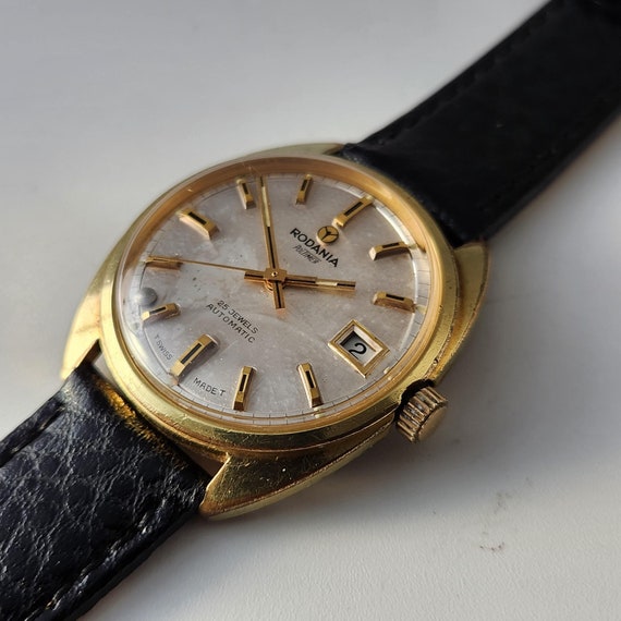 Vintage R0DANIA POLTIMER AUTOMATIC Swiss Made 25 Jewel Hi Beat