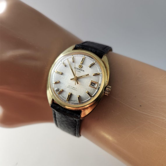 Vintage R0DANIA POLTIMER AUTOMATIC Swiss Made 25 Jewel Hi Beat