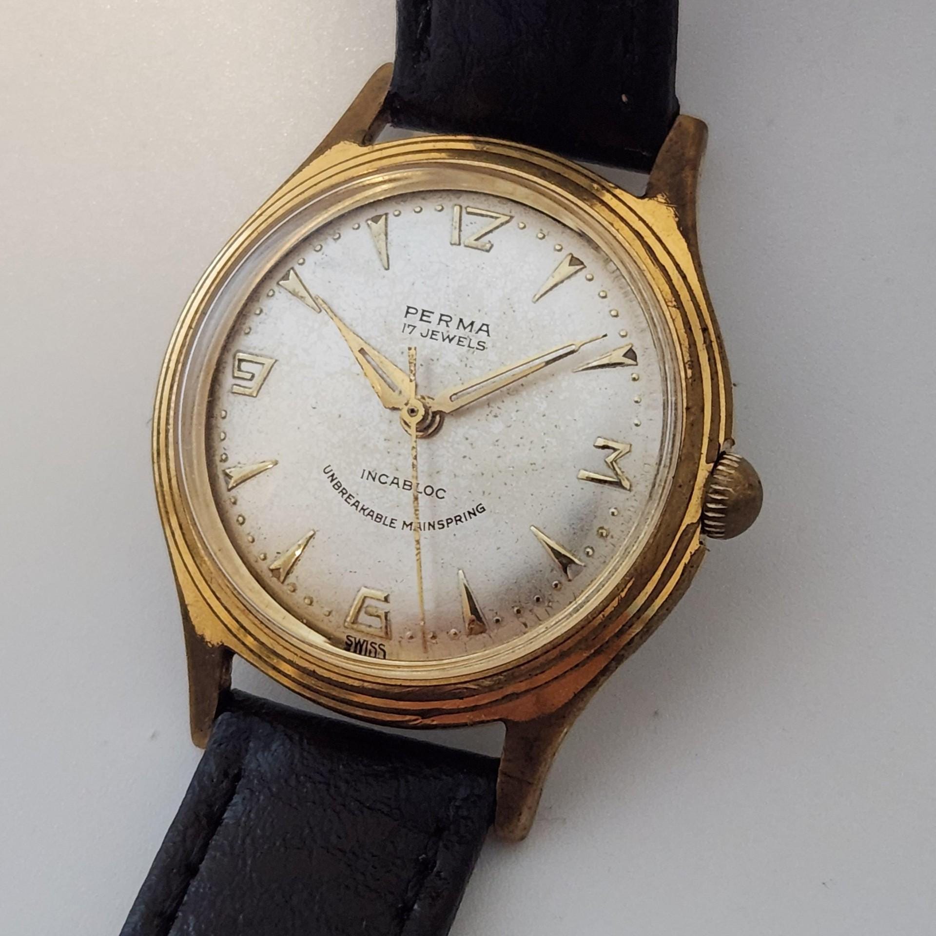 Montre Vintage MILOS PERMAPOWER 17 Bijoux Suisse Années 50 - Cadran Sunburst - Mécanique à Remontage Manuel