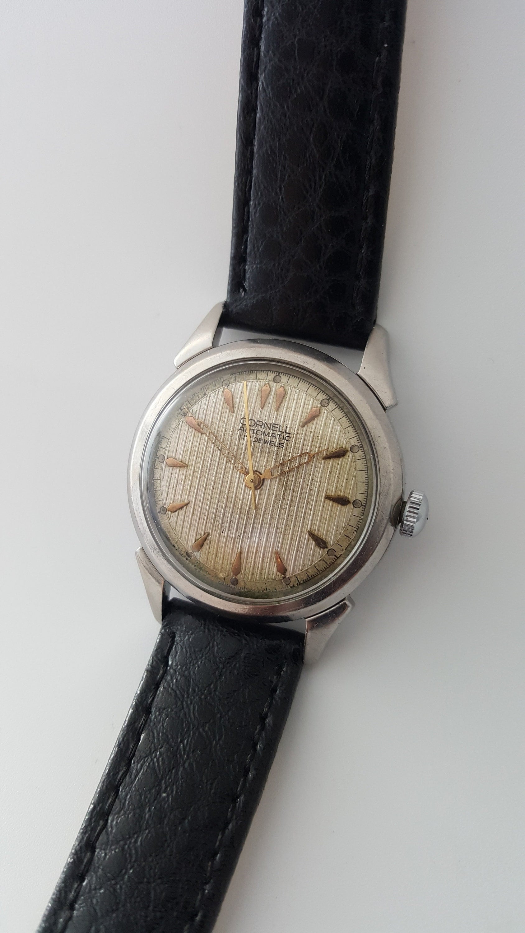 Vintage CORNELL AUTOMATIC, Swiss Made 17 Jewels, Solid Stainless 