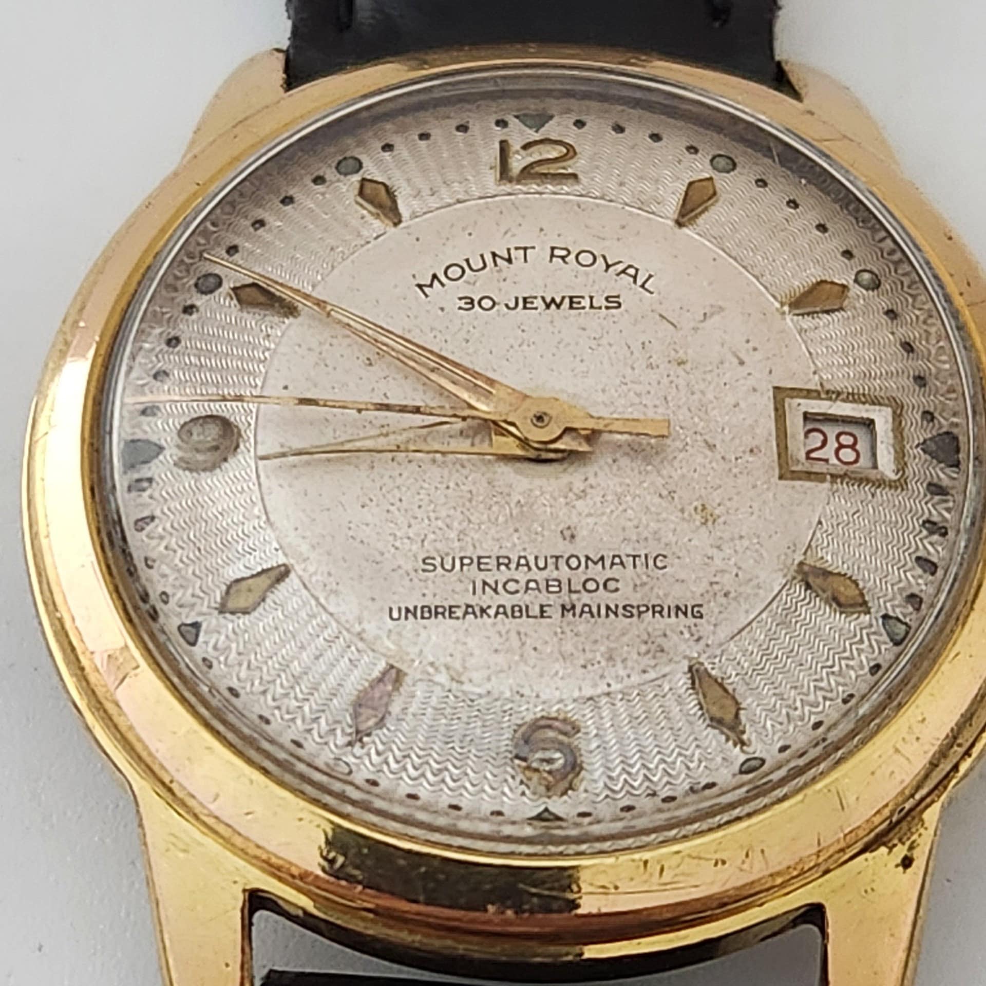 Vintage MOUNT ROYAL AUTOMATIC Movimiento suizo de 30 joyas de alta calidad ventana de fecha gran aspecto vintage alrededor de principios de los anos 50Reparado Etsy Mexico