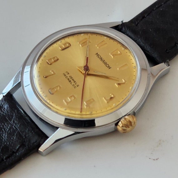 Vintage MONARCH Midi Sized SWISS Made 17 Jewel Watch Brand New Case Superb Condition Circa Early 1960 sserviced Etsy Norway