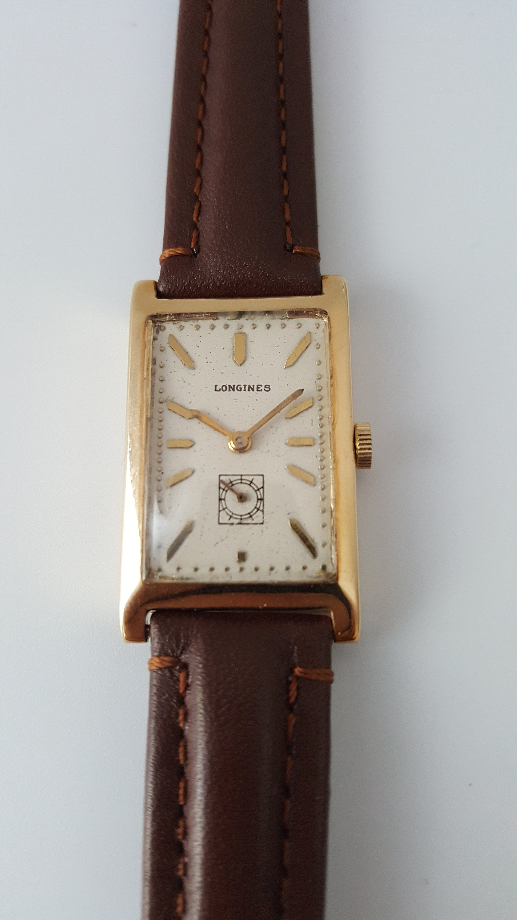 Vintage LONGINES Tank Watch SOLID GOLD 