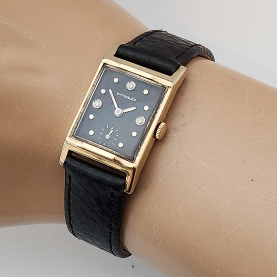 RARE Wittnauer Swiss 17 Jewels 10K Gold Filled Ladies Watch/4 Diamonds 10K Gold Filled Wittnauer Diamond Dial Wrist Watch - Etsy main image 4