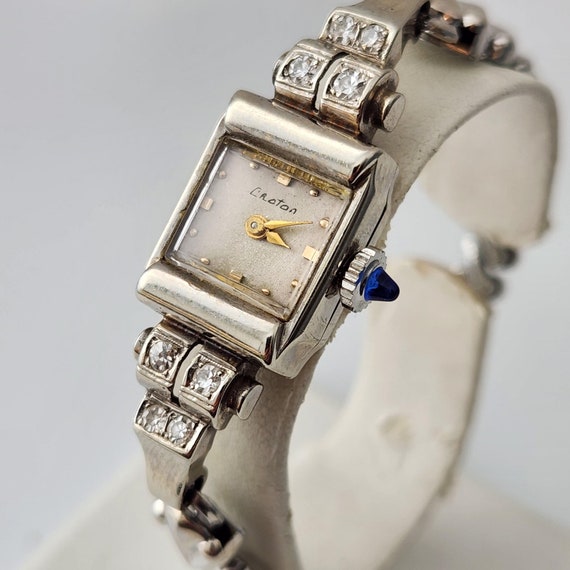 Reloj de coctel vintage CROTON para mujer oro blanco macizo de 14 quilates con 8 diamantes movimiento SUIZO de alta calidad impresionanteReparado Etsy Mexico