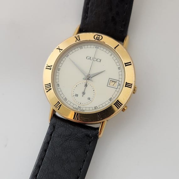 Vintage GUCCI CHRONOGRAPH Model 3800M Quartz 16 Jewel SWISS Made Superb Condition Authentic and Original new Battery Etsy