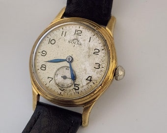 Vintage SOLAR an EATONS Brand, SWISS Masde Hi Quality Movement, Unisex Midi Size, Circa Early 1950's------Serviced------