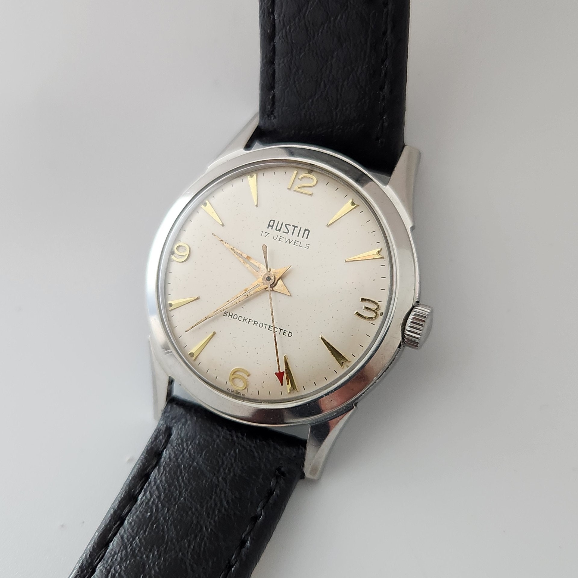 Vintage AUSTIN Gents SWISS Made Watch 17 Jewels Solid Stainless