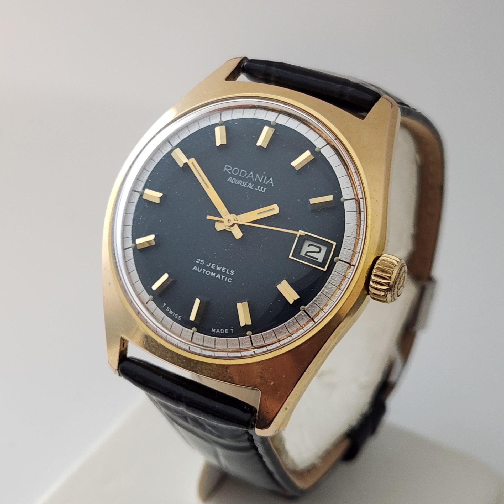 Vintage RODANIA AUTOMATIC Aquaseal 333 Model COMPRESSOR with 25 Jewels Swiss Made Rare Model Circa Early 70 s Serviced