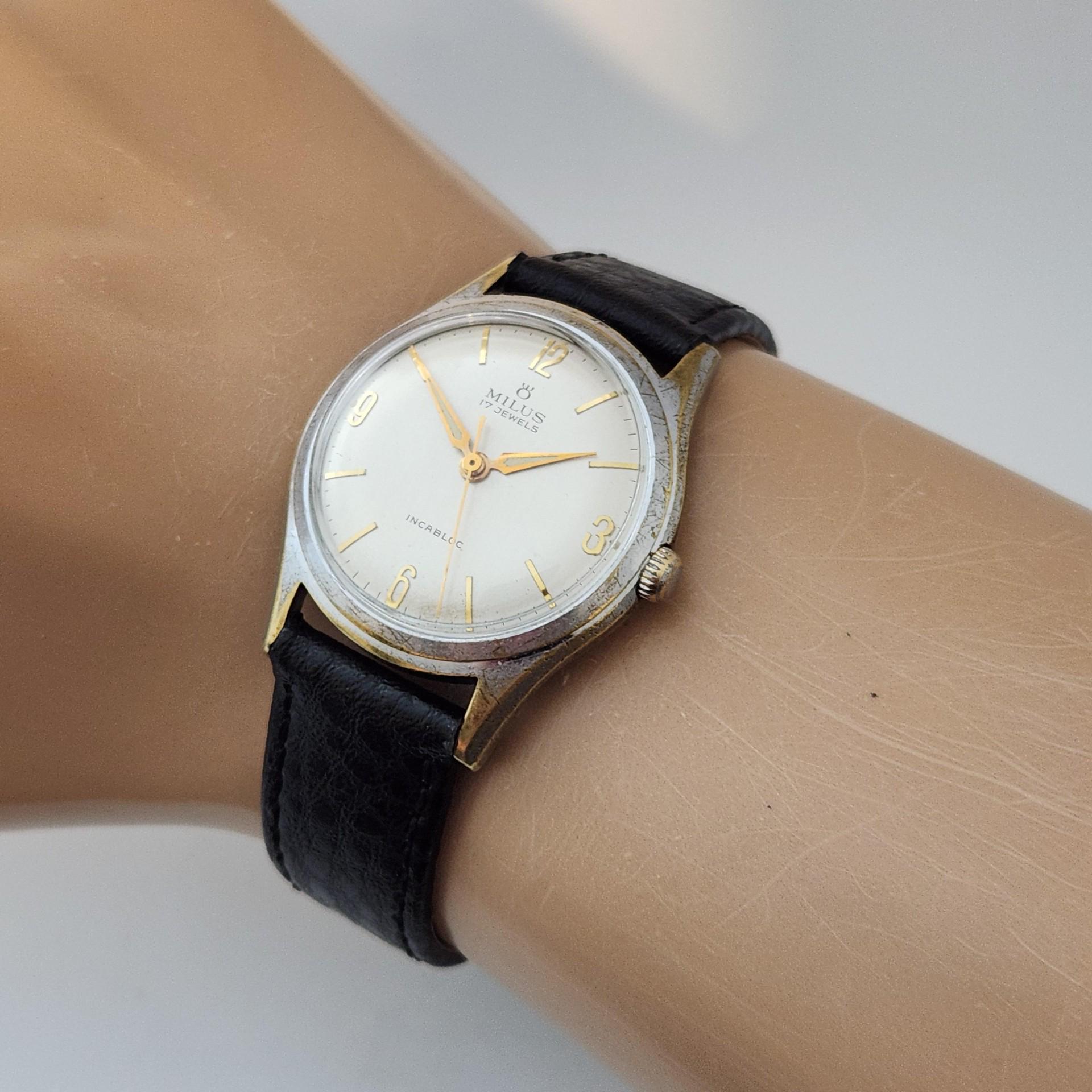 Vintage MILUS Gents Watch, SWISS Made, Sought After Brand, 17