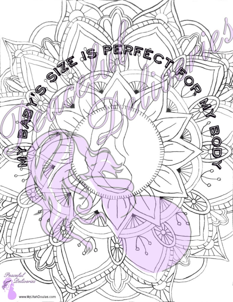 Birth Affirmation Coloring Pages - Etsy
