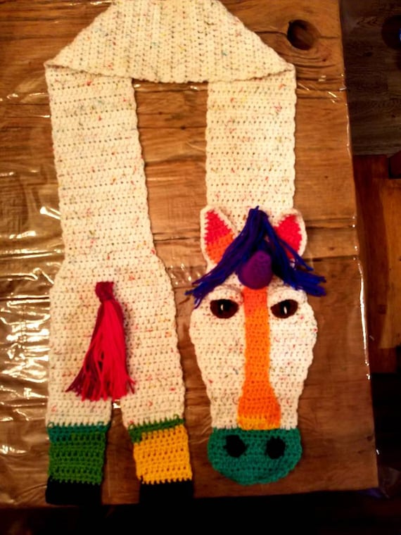 Whimsical Quality Crocheted Unicorn Scarf