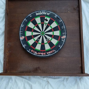 Custom made dart board back board, stain.