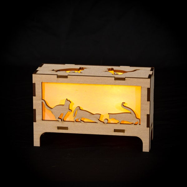 Cats at Play Mini Panoramic Lantern