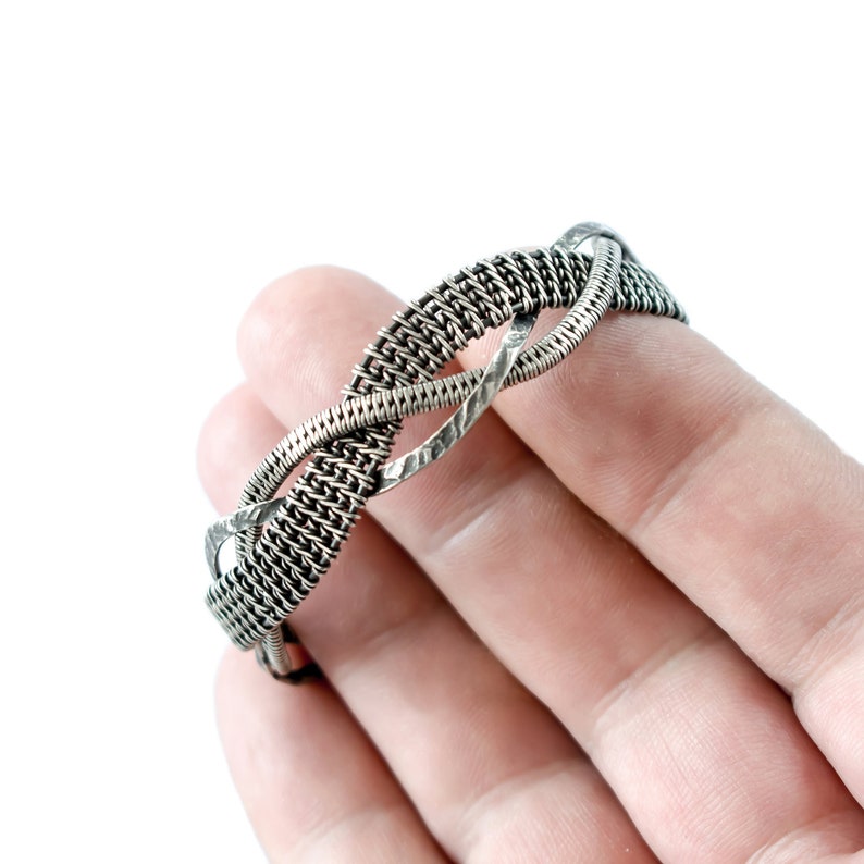 Wire Wrapped Jewelry Silver bangle bracelet Celtic silver jewelry Infinity bangle Celtic infinity bracelet Unisex bracelet for women jewelry