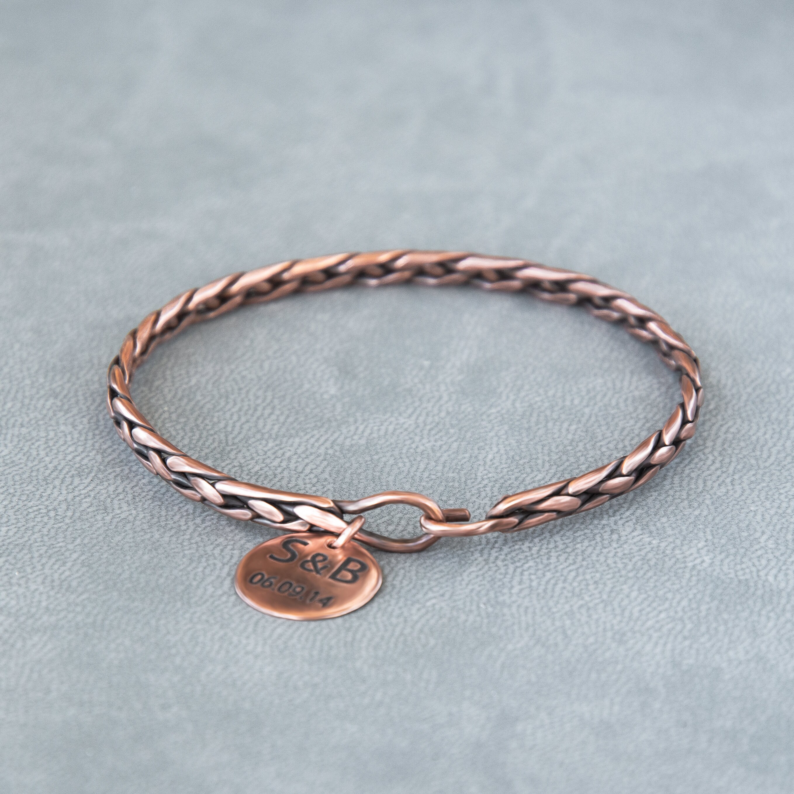 Reines Kupfer Armband Custom Armreif Charm Armband Etsy