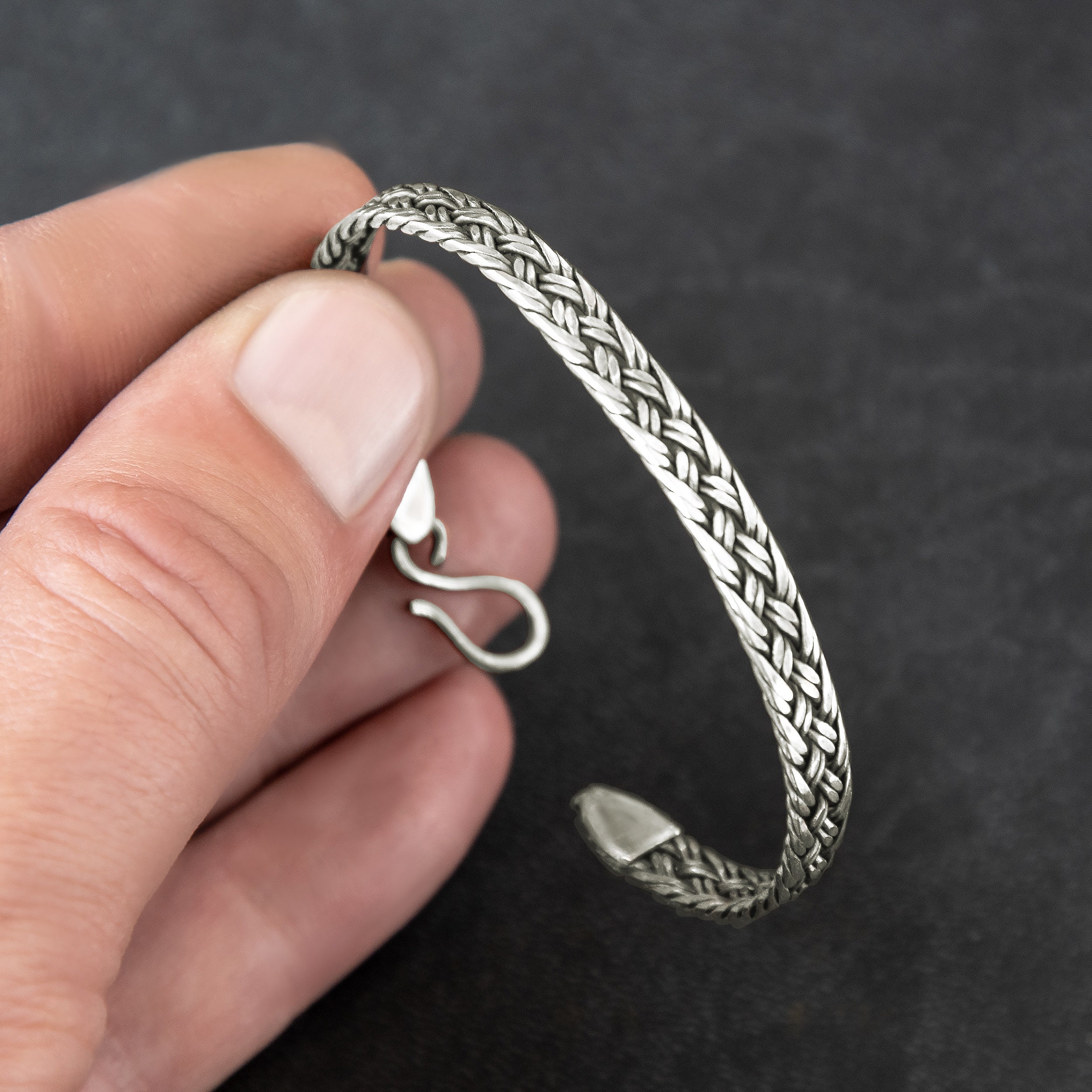 Sterling Silver Bracelet Men With Custom Charm Personalized Etsy