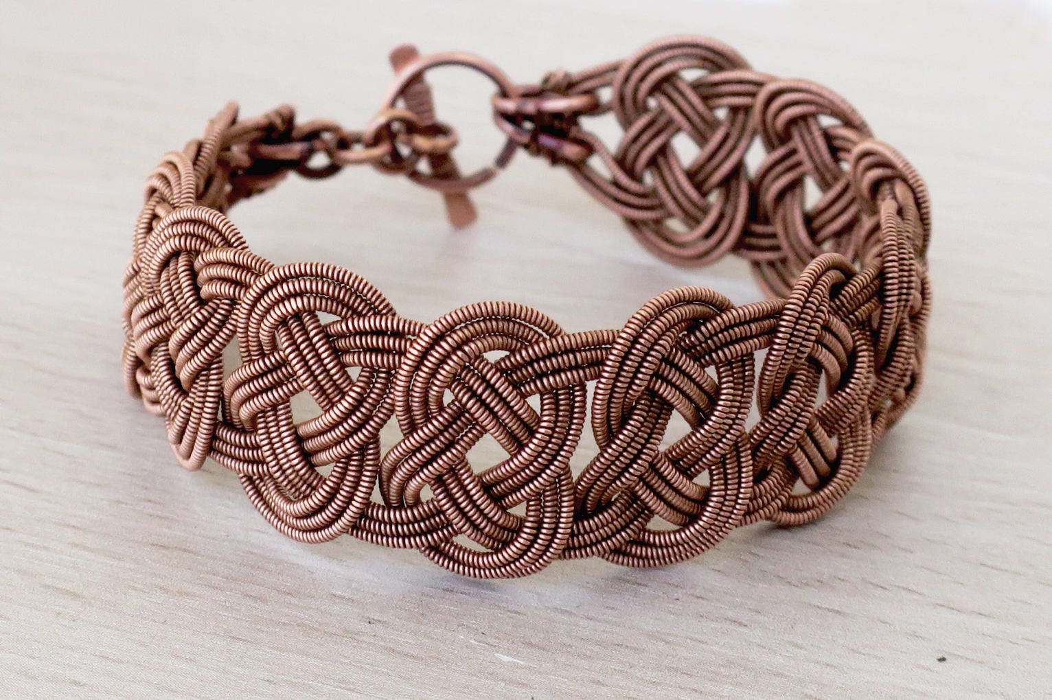 Copper Celtic Bracelet Celtic Jewelry Wire Wrapped Bracelet Etsy