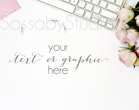 Pink Desk Styled Stock Photography Product Mockup