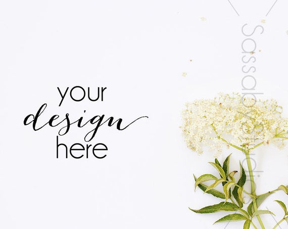 White Blossom Styled Stock Photography Product Mockup