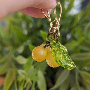 Lemon beaded earrings for pierced ears