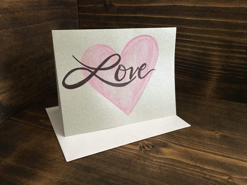 Handmade Valentine Card, blank inside image 1