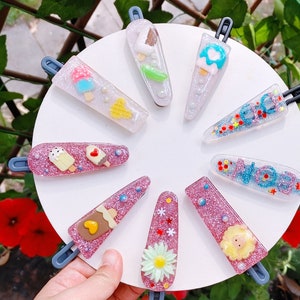 One of a kind Resin Hair Clips * handmade hair slides * hair accessories * hair pins * creamy resin clips *