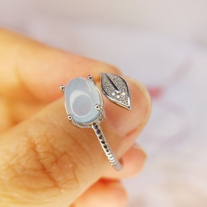 Aquamarine 925 Silver Ring: Adjustable Birthstone Gemstone