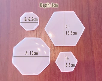 Hexagon Octagon Silicone Mold: Resin Coaster DIY Crafts