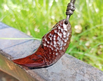 Ebony Wolf Tooth Pendant: African Blackwood Necklace