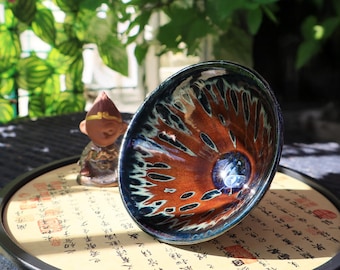 ヴィンテージの建窯茶碗：中国天目磁器、コレクターズアイテムの宋窯