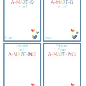 Printable Valentine Card, Maze Valentine Card, Printable Classroom Valentine Card, School Valentines,