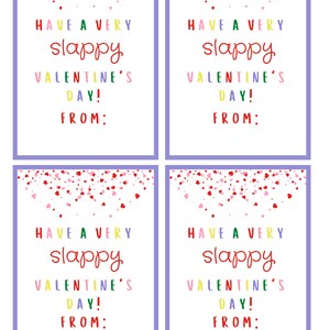 Printable Slap Bracelet Valentine&#39;s Day Cards, Classroom Valentine&#39;s Day Cards for Kids, Valentine&#39;s Day Gift Tags, Instant Download