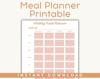 Weekly Meal Planner Printable | Family Meal Planning (PDF Download)