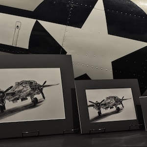 World War II US Army Air Force B-25 Mitchell Bomber Aviation Art