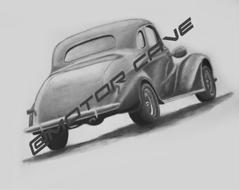 Ford Coupe Muscle Car Framed Automotive Poster 1/100