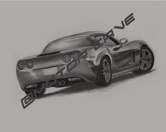 Chevrolet Corvette C6 Muscle Car Framed Automotive Poster 1/100