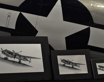 World War II US Army Air Force P-38 Lightning Aviation Art