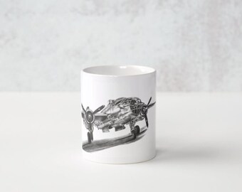 World War II US Army Air Force B-25 Mitchell Bomber Aviation Coffee Mug 11 oz "Maid in the Shade"