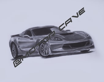 Chevrolet C7 Corvette Muscle Car Framed Automotive Poster