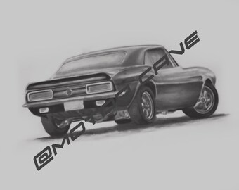 1st Gen Chevrolet Camaro Muscle Car Framed Automotive Poster