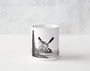 World War II US Army Air Force P-51 Mustang Aviation Coffee Mug 11 oz "Six O'clock Low"