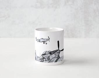 World War II US Army Air Force P-51 Mustang Aviation Coffee Mug 11 oz "Mission Report"