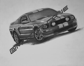 Shelby GT/CS Mustang Muscle Car Framed Automotive Poster