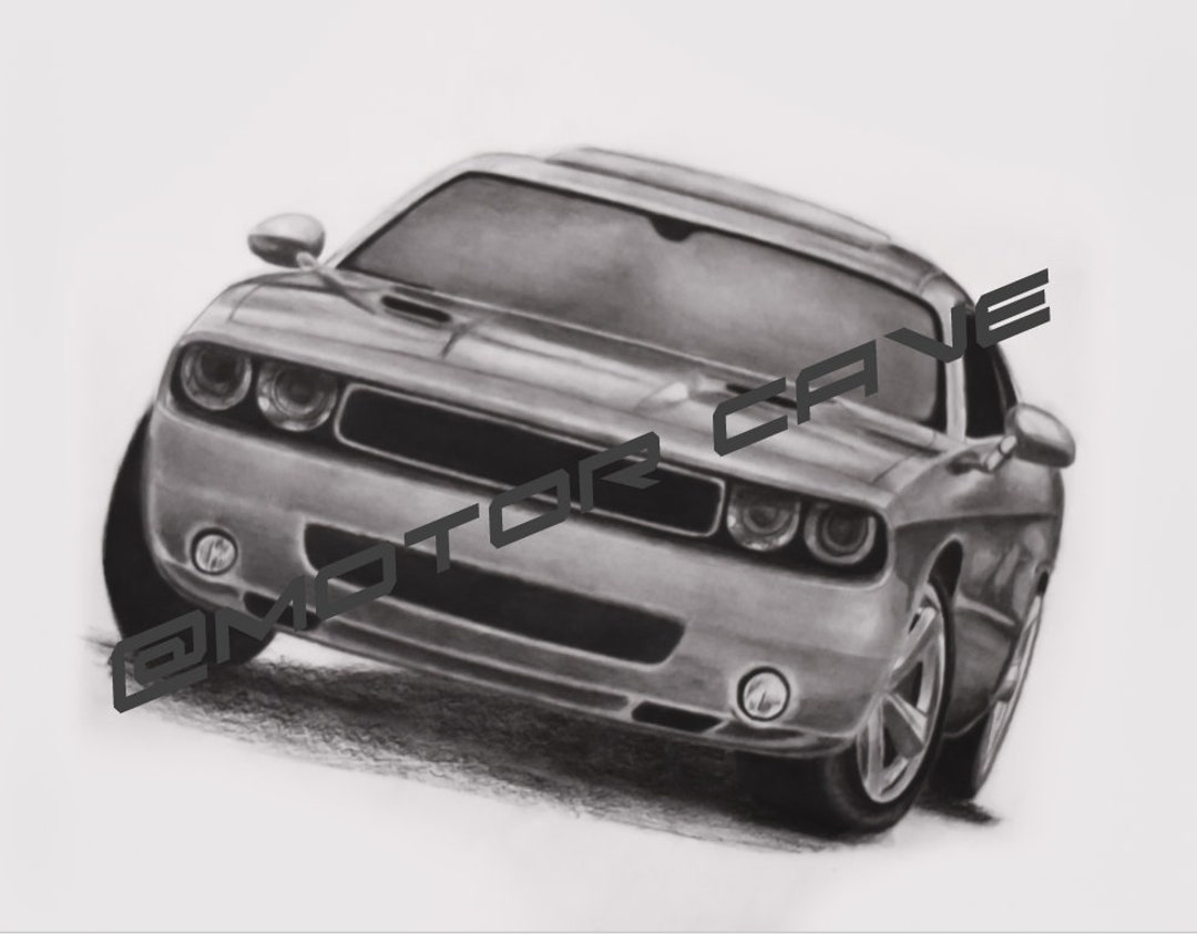 Dodge Challenger SRT Muscle Car Framed Automotive Poster Etsy