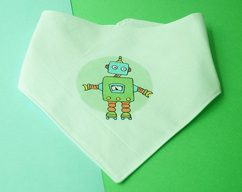 Burp Cloth Handpainted Organic Cotton Baby Bandana Bib with Adjustable Snaps Authentic Baby Gift Baby Shower Gift Teething Bib