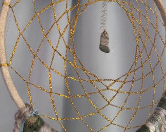 Green and Gold Gem Dreamcatcher