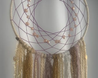 Golden Pink beaded Dreamcatcher
